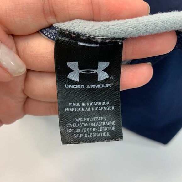 Under Armour ColdGear Sweatshirt Mens M Medium Navy Quarter Zip Outdoor Training - Picture 10 of 13